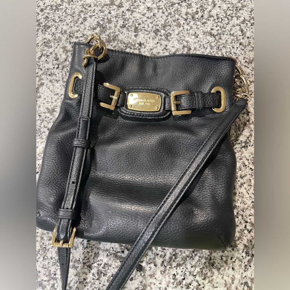 Used black leather Michael Kors crossbody